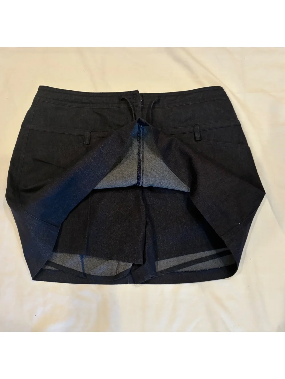 Studio 1940 Dark Blue Stretch Denim Look Mini Skort Utility Y2K Boho Size 8